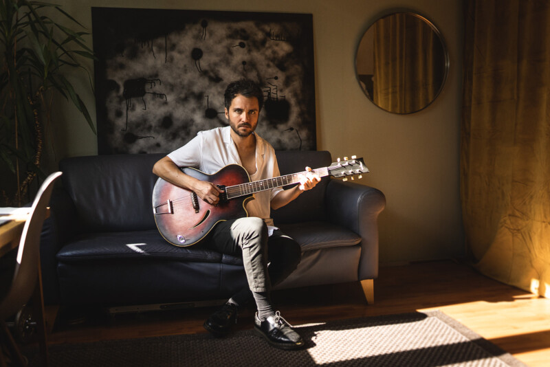 Alberto Lucendo en su estudio de Berlin