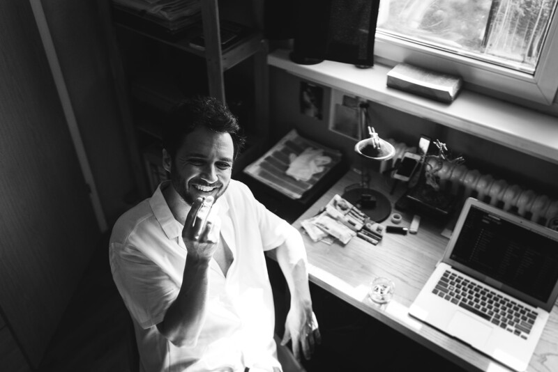 Alberto Lucendo en su estudio de Berlin